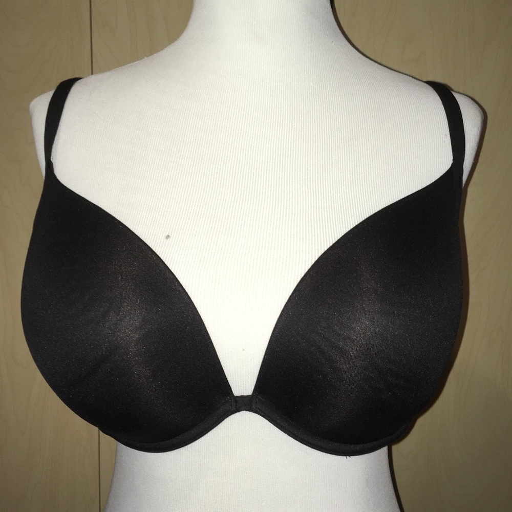 Cacique Black Smooth Lightly Lined Plunge Bra